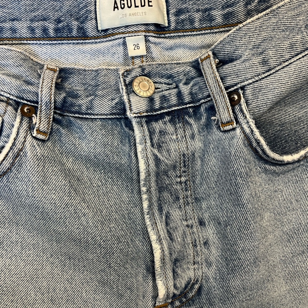 Agolde Blue Vintage Wash Jeans with Natural Fading